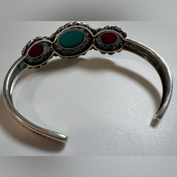 Carolyn Pollack Turquoise & Coral Cuff Bracelet - Picture 4 of 7